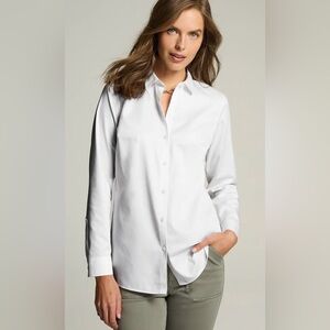 NWT J. Jill Classic Cotton White Button Shirt size Large Tall